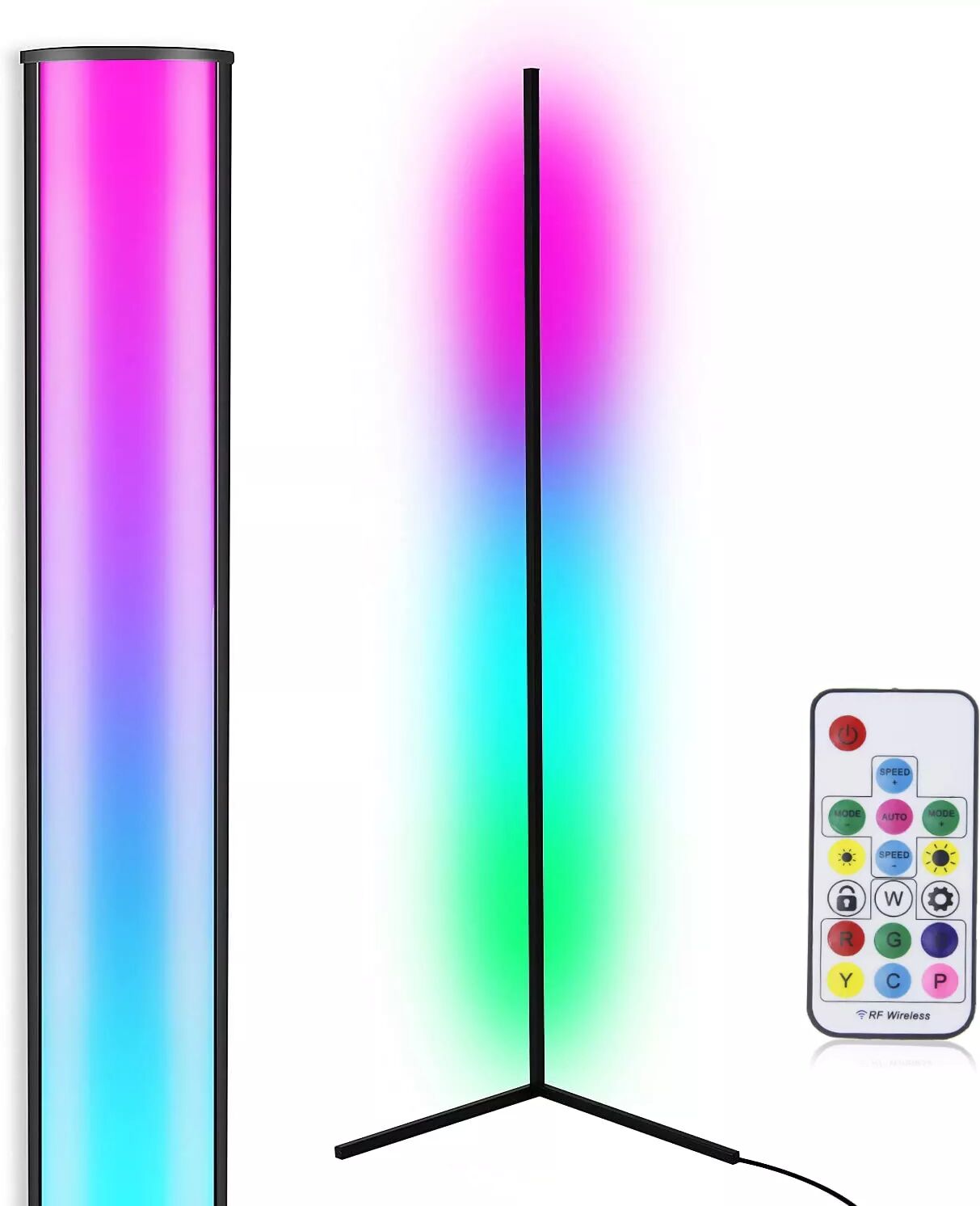 INF LED Stehleuchte Eckleuchte RGB Farbwechsel Schwarz