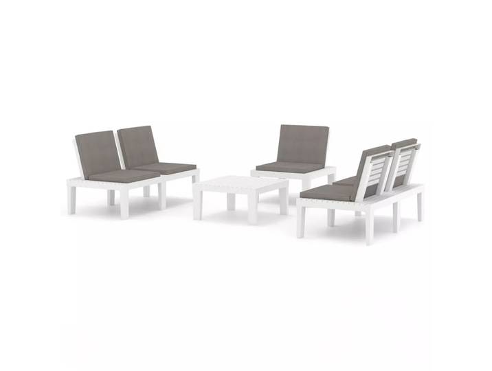VidaXL - Garten-lounge-set plastik, One Size, Weiss