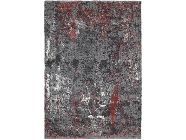 Webteppich Grau/Hellrot Timeline Quantum 80x150 cm Grau, Hellrot 80/150 cm