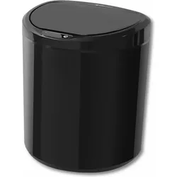 Rijoka Sensor Mülleimer 8L – Kunststoff – Soft Close – Fingerabdruck frei – Modern Design - Schwarz