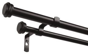 ATI Home Topper Double Curtain Rod and Finial Set