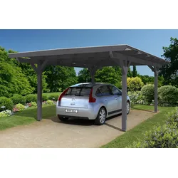 Skan Holz Carport Odenwald 428x648 cm grau Holzcarport