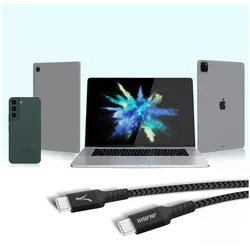 Akashi USB-C / USB-C 60W Kabel (1.50 m, 60 W), USB Kabel