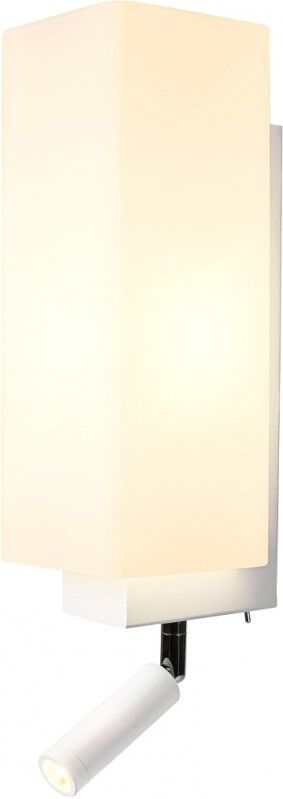 Slv Quadrass Spot, Indoor Wandaufbauleuchte Mit Led Spot Und E27 Fassung, Weiß - Aufbaustrahler