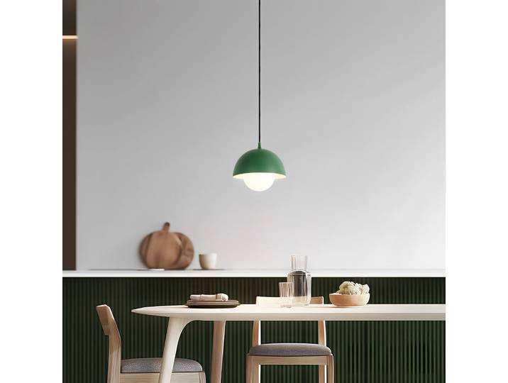 Hide Pendelleuchte, Ø 17 cm, dunkelgrün, G9, Alu/Glas - NOLA - Wohnzimmer - Skandinavisch - Aluminium - Einflammig