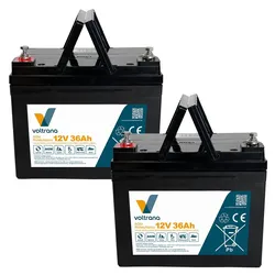 Rollstuhlakku passend für Electric Mobility Rascal Vantage 24V 2 x 12V 36Ah – Voltrana Ersatzakku