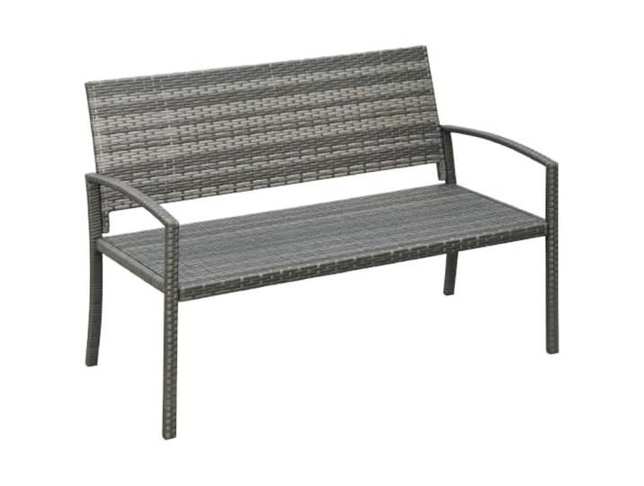 Outsunny Gartenbank Polyrattan 2-Sitzer UV-Beständig 122x60x85cm Grau