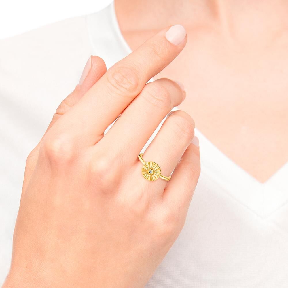 s.Oliver Ring Sonne für Damen aus vergoldetem Sterlingsilber gold
