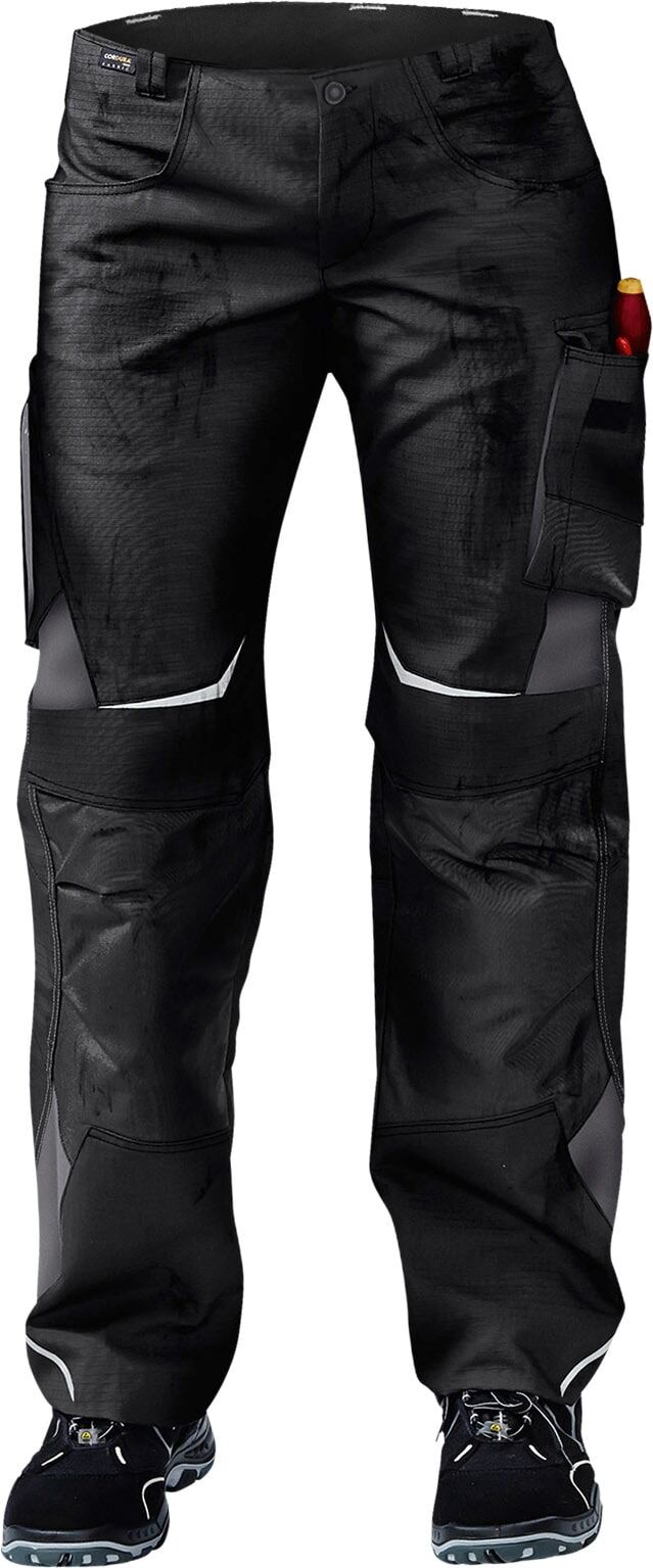 Arbeitsbundhose KÜBLER "Pulsschlag", Gr. 44, EURO, schwarz (schwarz, anthrazit), Obermaterial: 65% Polyester PES. 35% Baumwolle CO., Hosen Arbeitsbundhose