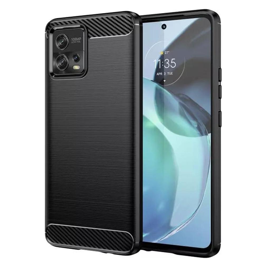 Techsuit - Carbon Silicone - Motorola Moto G72 - Black (Motorola Moto G72) (56340545)