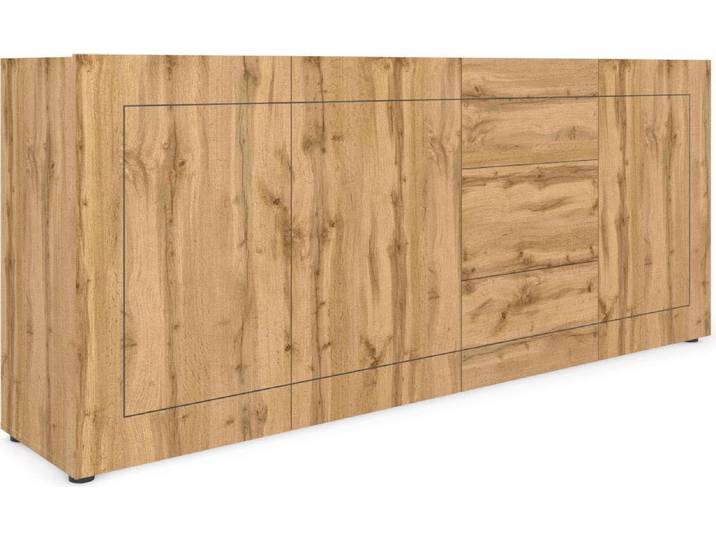 Buffet Elios 3 Portes/3 Tiroirs 200 X 40 X 83\,5 Cm Chêne Naturel
