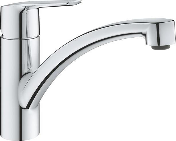 Grohe Quickfix keukenkraan chroom met lage uitloop en zwenkbereik van 140 graden