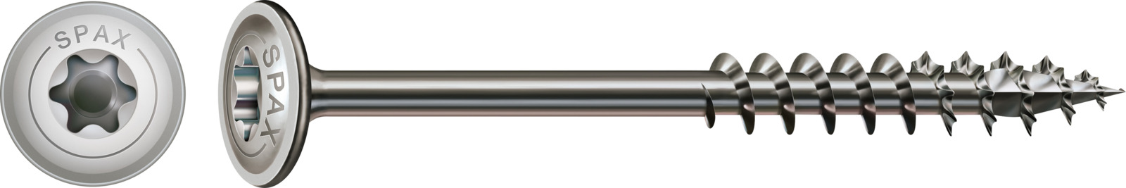 SPAX Holzbauschraube HI.FORCE - Teilgewinde, Tellerkopf, T-STAR plus, 4CUT, Edelstahl rostfrei A2 0257000601005