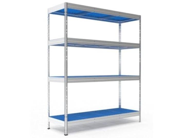 Steinbock Lebensmittelregal GN-1/1 HxBxT 180 x 150 x 50 cm Silber 600 kg Tragkraft Steckregal mit 4 Böden á 150 kg Fachlast Gastroregal für indirekten Lebensmittelkontakt Made in EU