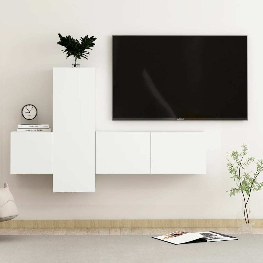 Prolenta Set van 3 tv-meubels wit