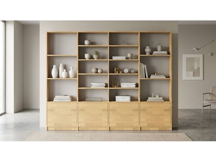 Modernes Wohnzimmerregal von Pickawood Buche Natur geölt