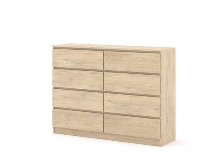 Commode MAJA 140 cm chêne Cremona – meuble à 6 tiroirs style moderne idéal pour chambre salon ou bureau