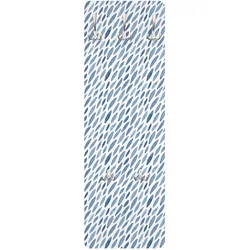 WANDGARDEROBE - Aquarell Regen in Indigo klein und groß 34/105 cm