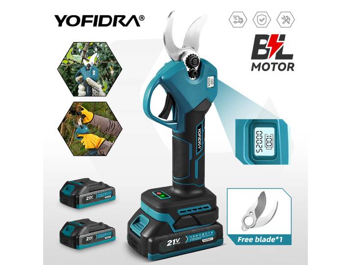 YOFIDRA 30mm cisaille électrique sans brosse 2 vitesses sans fil taille d'arbres ciseaux de coupe électriques pour Makita 21V batterie broche