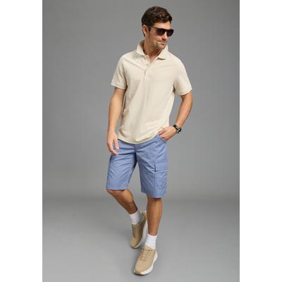 Poloshirt MAN'S WORLD, Herren, Gr. 64 (3XL), beige, Piqué, Obermaterial: 100% Baumwolle, unifarben, Basic, regular fit, Rundhals, Flachstrickbündchen, Shirts, Kurzarm, lockere Passform, unifarben