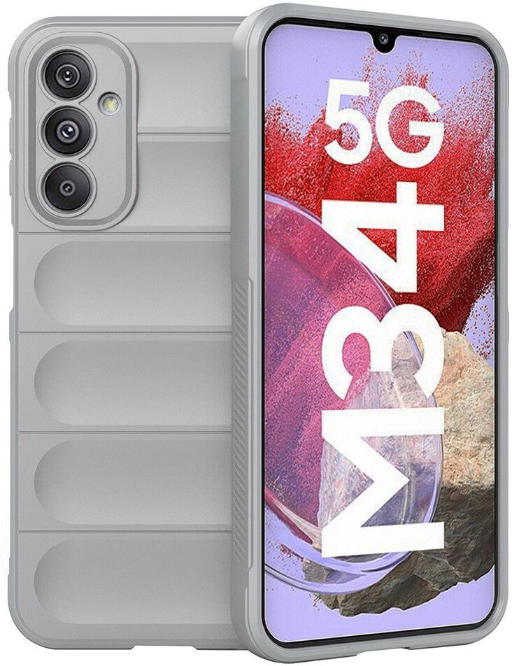 INCOVER Samsung Galaxy M34 (5G) / F34 (5G) Fleksibelt Plastik Bagside Cover - Lysegrå
