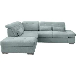 Ecksofa Dalida Mintgrün Chenille mit Bettkasten