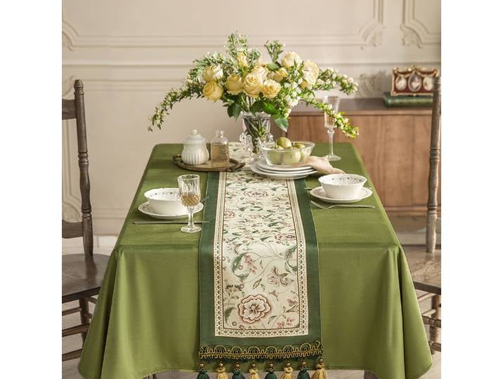 Chemin de Table court en peluche de Style rétro américain, décoration de Table à pampilles et accessoires personnalisés pour Restaurant