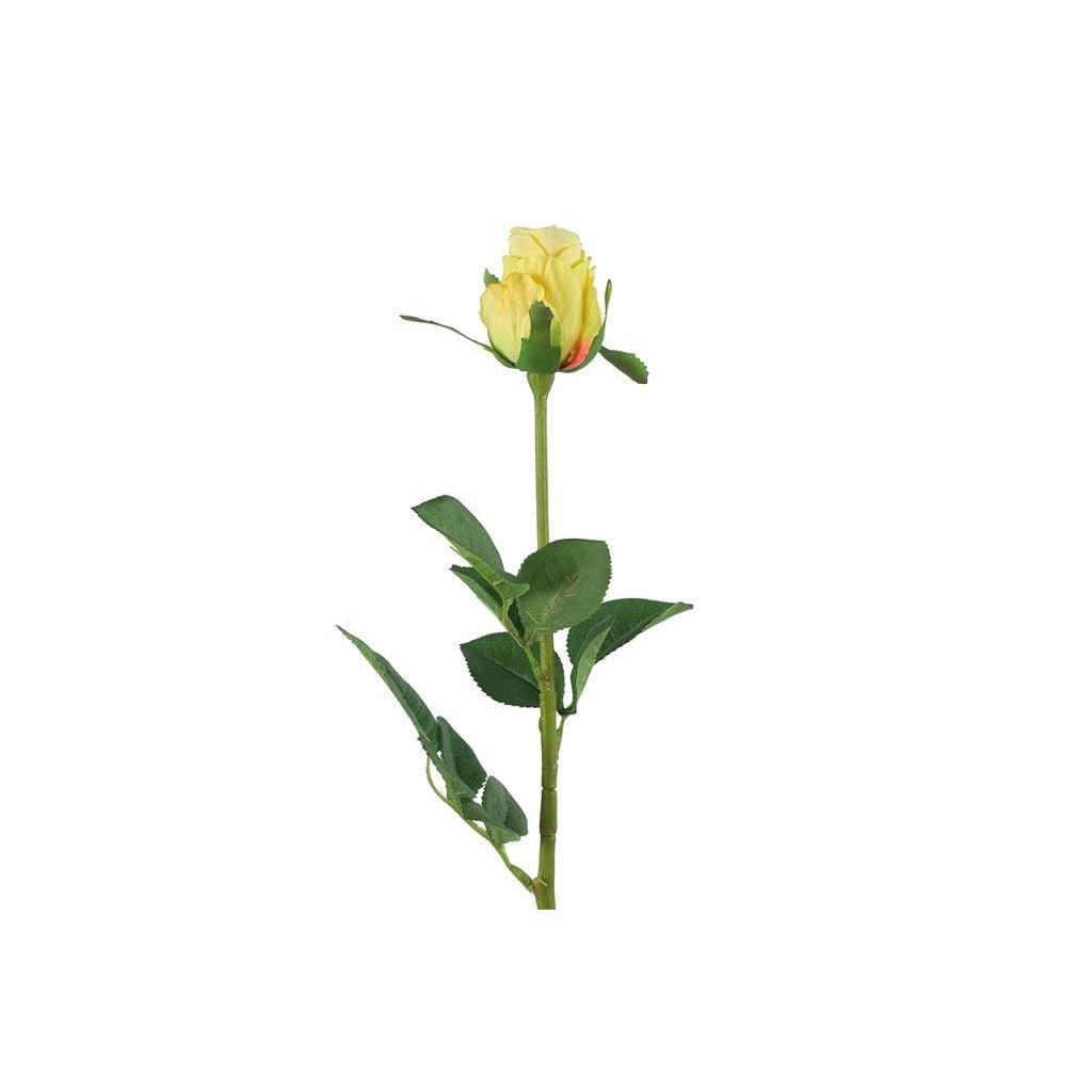 Countryfield zijden roos met bloem geel 70 cm