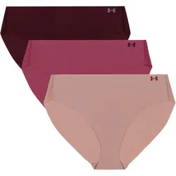 3er Pack UNDER ARMOUR Pure Stretch No-Show Solid Bikini Briefs Damen 678 - tourmaline pink M