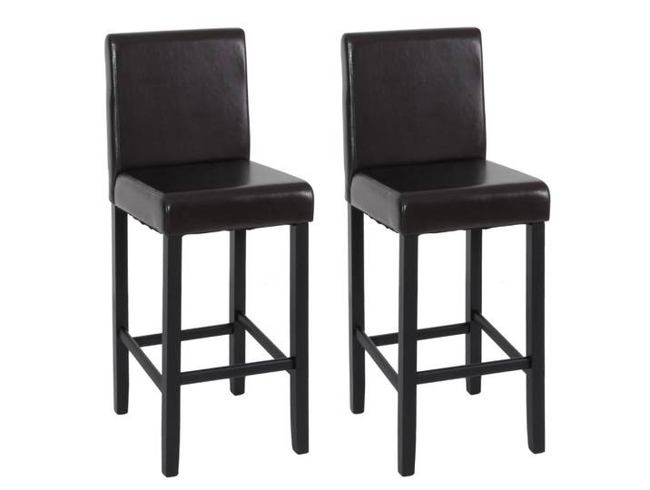 Jamb Barhocker Braun 2er-Set, Holz, 41x112x37 cm, Esszimmer, Barmöbel, Barhocker