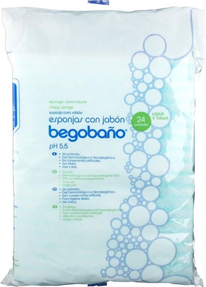 Begobaño esponja enjabonada desechable 24uds