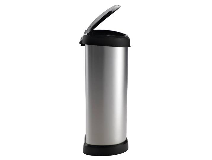 Curver DECO D-SHAPED Poubelle - 40 L Noir / Blanc