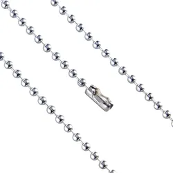 100 Kugelketten, 2,4 mm, 900 mm, silber, nickelfrei, 100 Stück, Metall