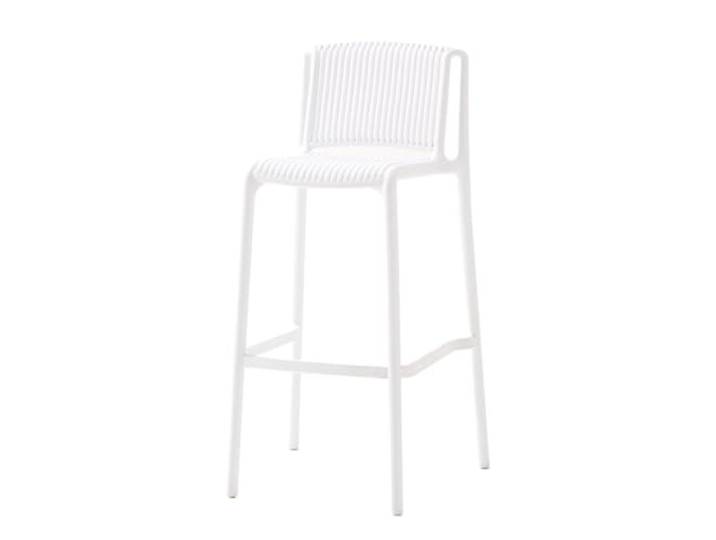 VNCdfhETs Barstuhl Nordische Minimalistische Barhocker, Stapelbare Aus Kunststoff Mit Rückenlehne Barhocker(White)
