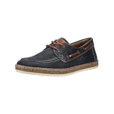 Schnürschuh RIEKER "Rieker Slipper Veloursleder", Herren, Gr. 45, schwarz (blau), Veloursleder, Schuhe Schnürschuh