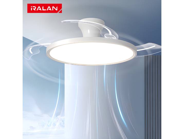 Nouveau ventilateur de plafond LED ultra-fin avec lumière, 3 pales pliables, luminaire suspendu pour cuisine, salon, bureau