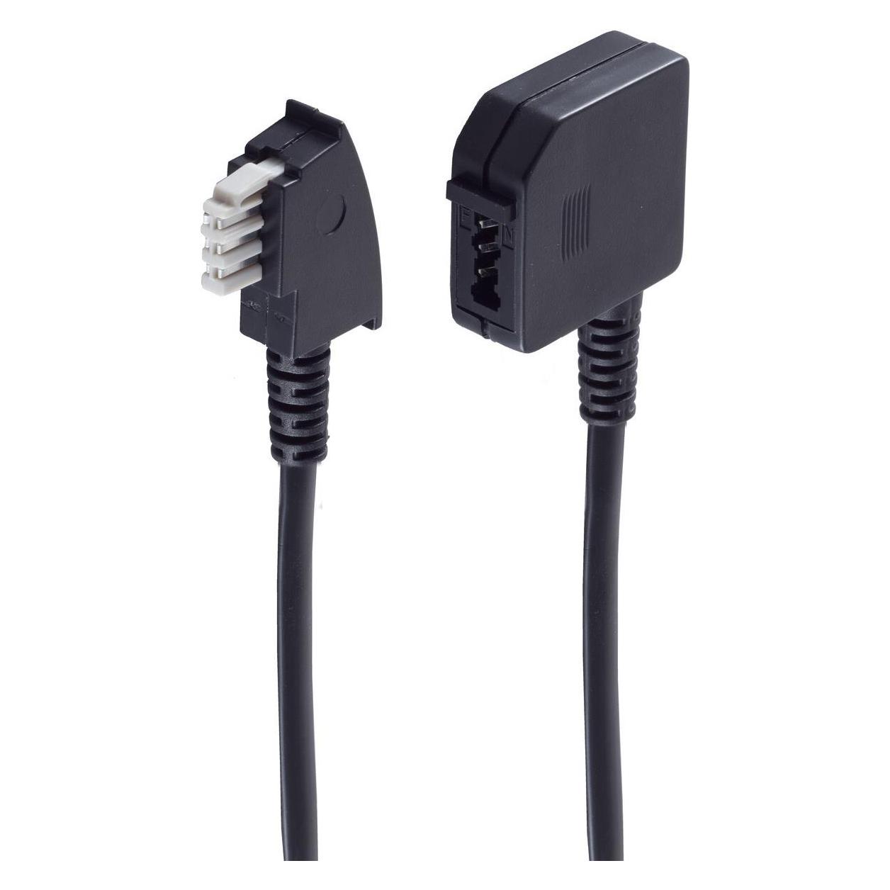 Shiverpeaks -BASIC-S--Telefonverlängerung, TAE N-Stecker auf TAE N-Kupplung, 6-adrig, 6,0m (BS70216-6/6)