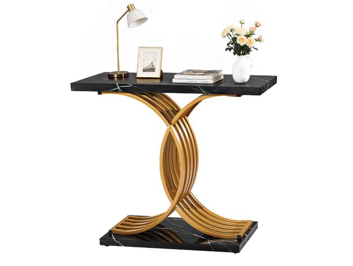 Vevor Console D’entree 100 Cm Long\, Table Console Moderne\, Table Deappoint Rectangulaire En Bois Avec Pieds En Metal\, Etroite Et Longue\, Meuble De Rangement Pour Couloir Chambre Salon Vestibule