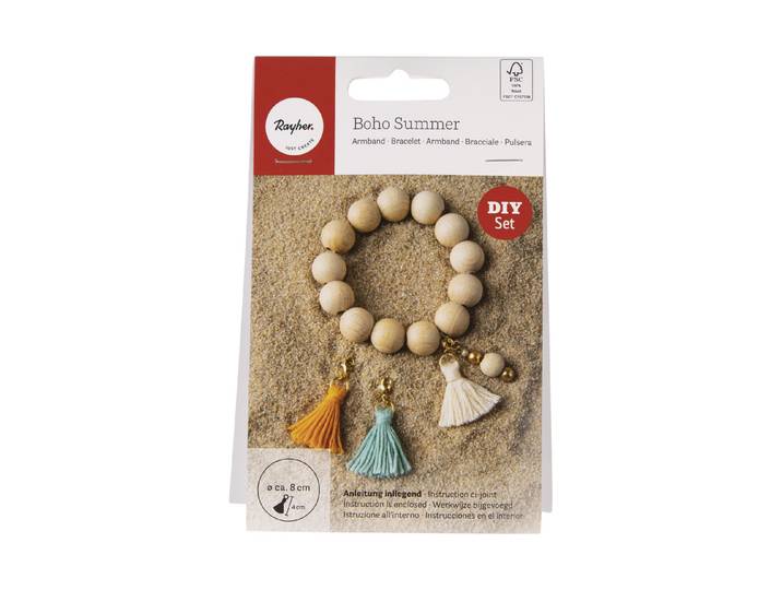 BP Armband Boho Summer , FSC 100%, mit 4 Wechsel-Anhängern, Set 1Stück