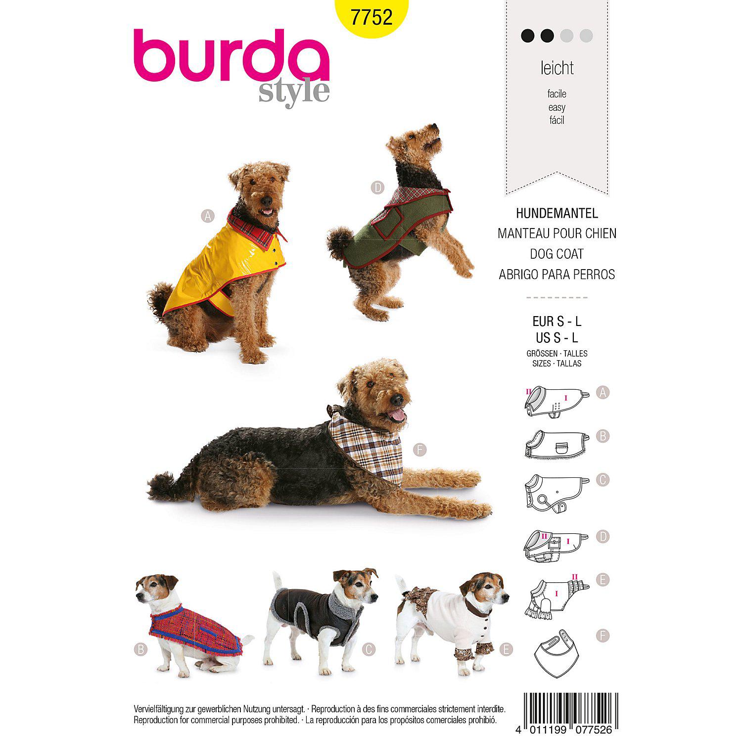 burda Schnitt 7752 "Hundemantel"