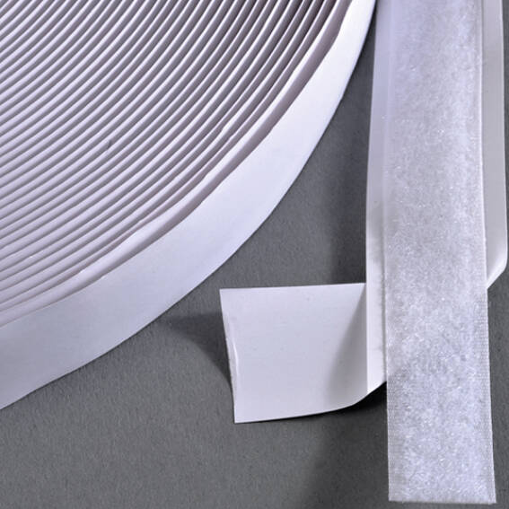 SPRINTIS Bande auto-agrippante, adhésif, boucle (rouleau de 25 m) 16 mm   blanc, nylon, polyester