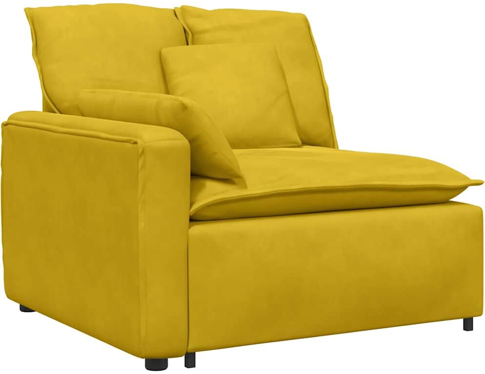 vidaXL Canapé modulable avec coussins jaunes