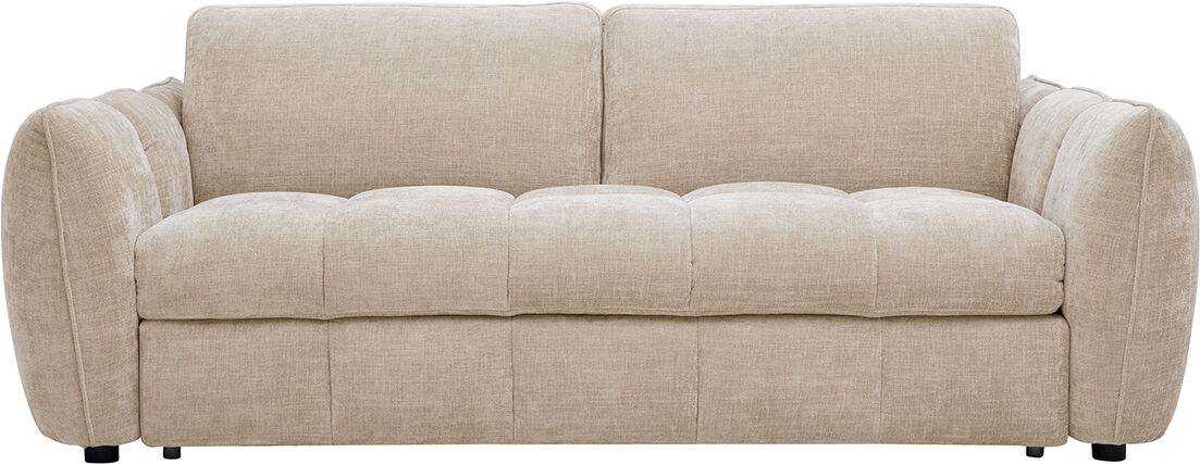Miliboo Ausziehbares Design-Sofa 3-Sitzer aus Stoff mit strukturiertem Samteffekt taupe WONDER