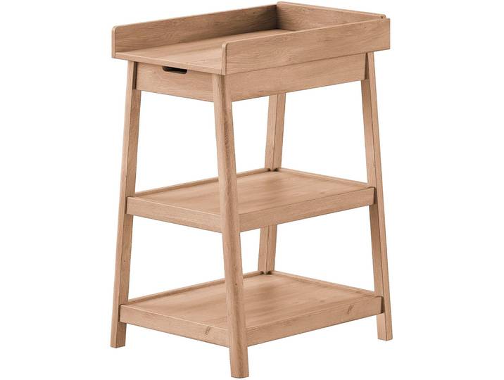 Wickelkommode VIPACK Woods mit Wickelaufsatz und 2 geräumigen Fachböden , braun (eiche natur lackiert, eiche natur lackiert), B:60cm H:103cm T:69cm, Holz teilmassiv, MDF, Wickelkommoden, Wickelkommode, mit Schublade unter der Wickelfläche, alles griffbereit zur Hand