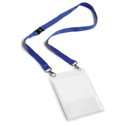 DURABLE - 8525-07 PPL Namensschildträger A6 mit Textilkordel 20 DUO, blau