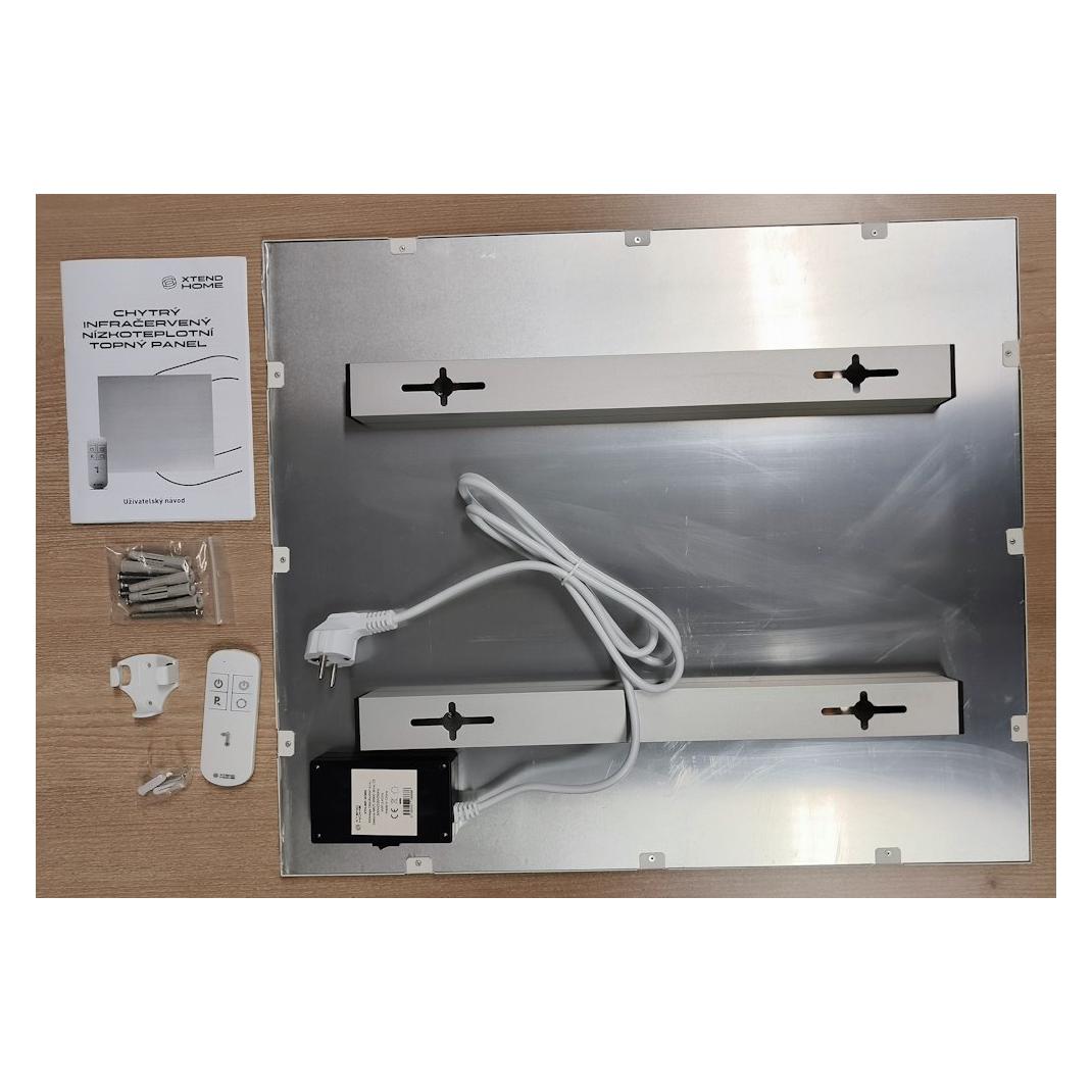 Xtend Home topný infra panel, bezrámový, 420W, 230V, bílý, Wi-Fi, Tuya (XTH-IRP-W420)