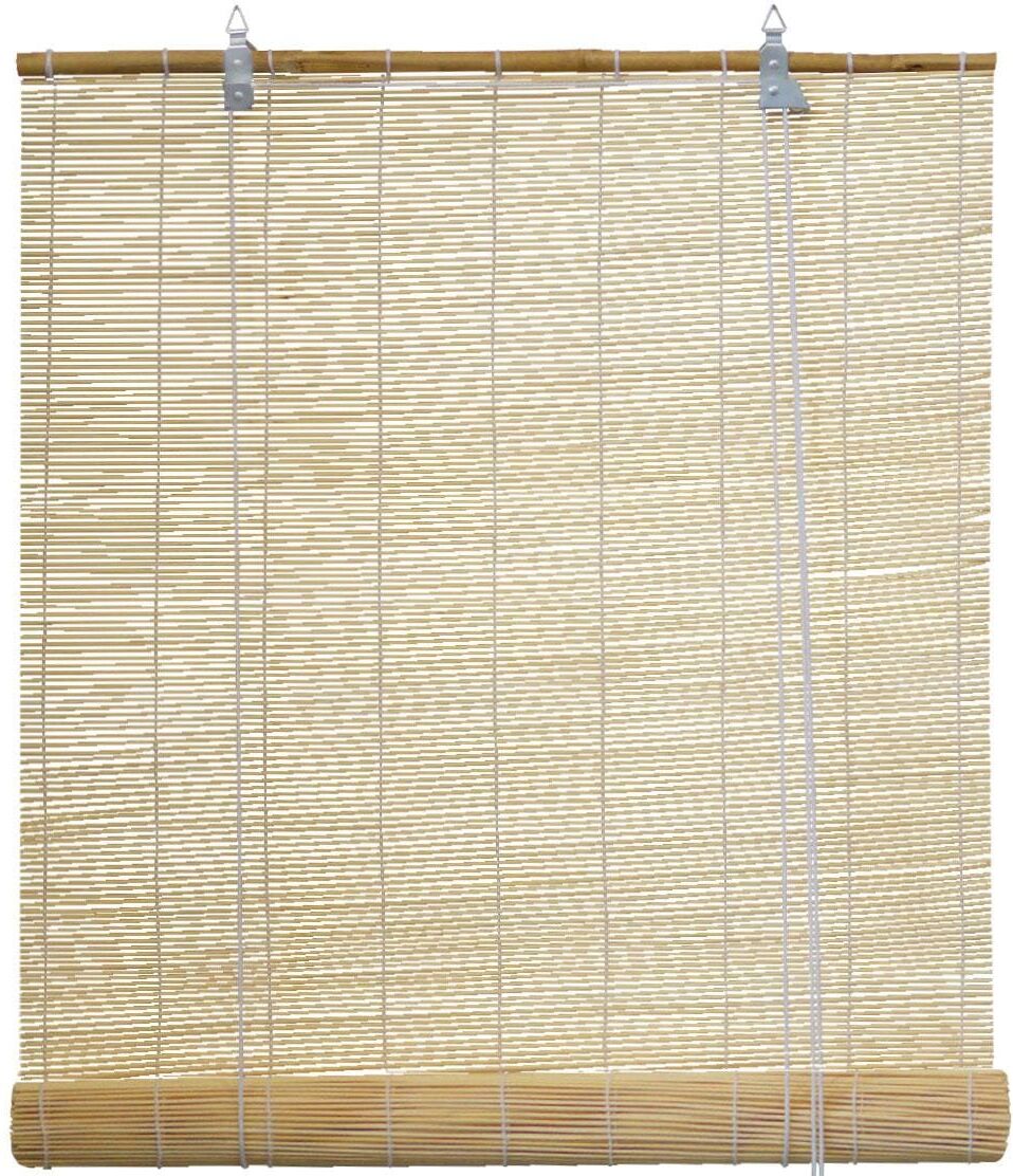 Bändchenrollo GOOD LIFE "CHE" Gr. 4, beige (natur), B:120cm H:160cm, Obermaterial: 96% Bambus, 2% Metall, 2% Polyester, Raffrollos, Bändchenrollo, Montage ohne Bohren möglich (Zubehör notwendig) natur 160cm, einseitig verschiebbar, Ösen, 120cm