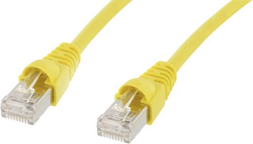 Telegärtner 100007977 RJ45 Patchkabel CAT 6a S/FTP 1.00 m Gelb Flammwidrig, mit Rastnasenschutz, Flammwidrig, Halogenfrei, UL-zertifiziert 1 St.