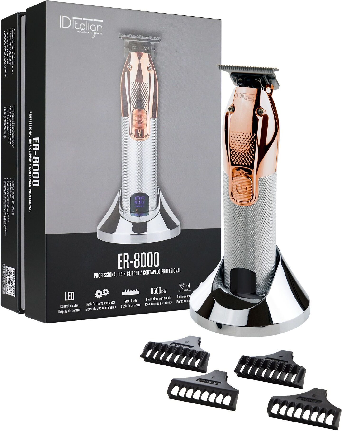 Italian Design ER-8000 T-Shape Professional Haarschneider   silber/bronze - Refurbished