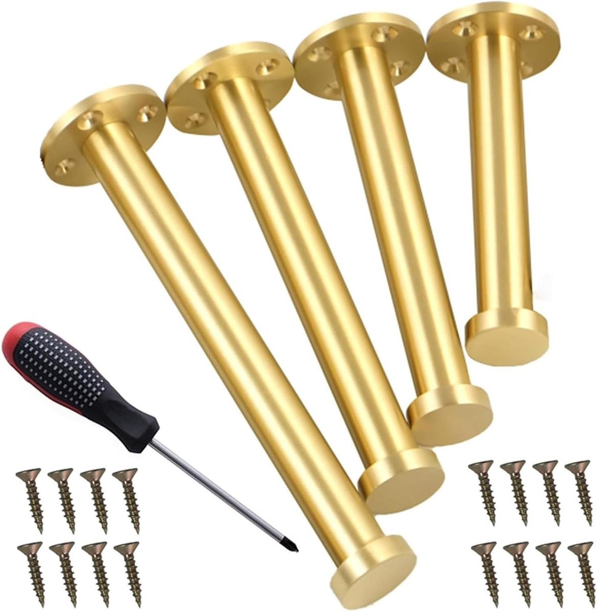 Gouden Meubelpoten Set - Verstelbare Kastvoeten - 8 cm Hoog